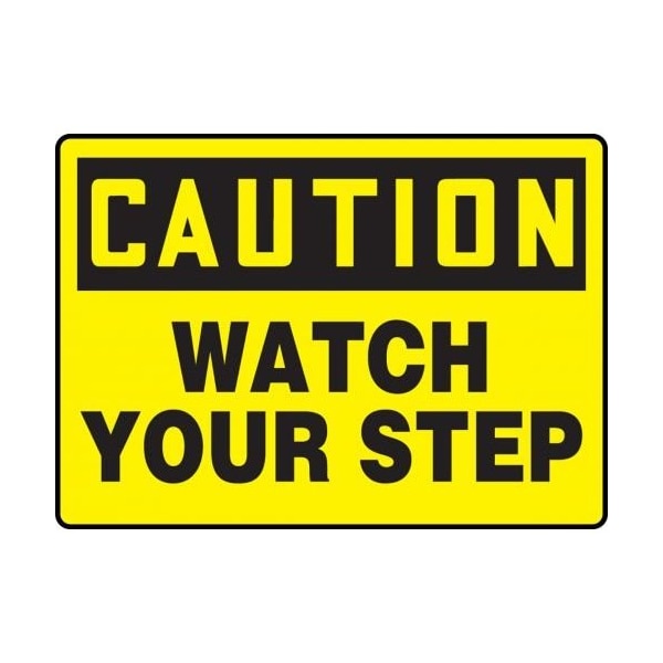 Accuform MSTF661VS Safety Sign, CAUTION WATCH YOUR STEP, 10 X 14, Vinyl MSTF661VS - main